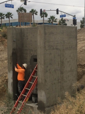 We built this storm drain outlet structure for the city of Chino